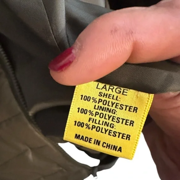 🔴5 for $40 SALE Daisy, Sleeveless, Army Green, Lightweight, Puffer Vest sz L - Picture 7 of 9